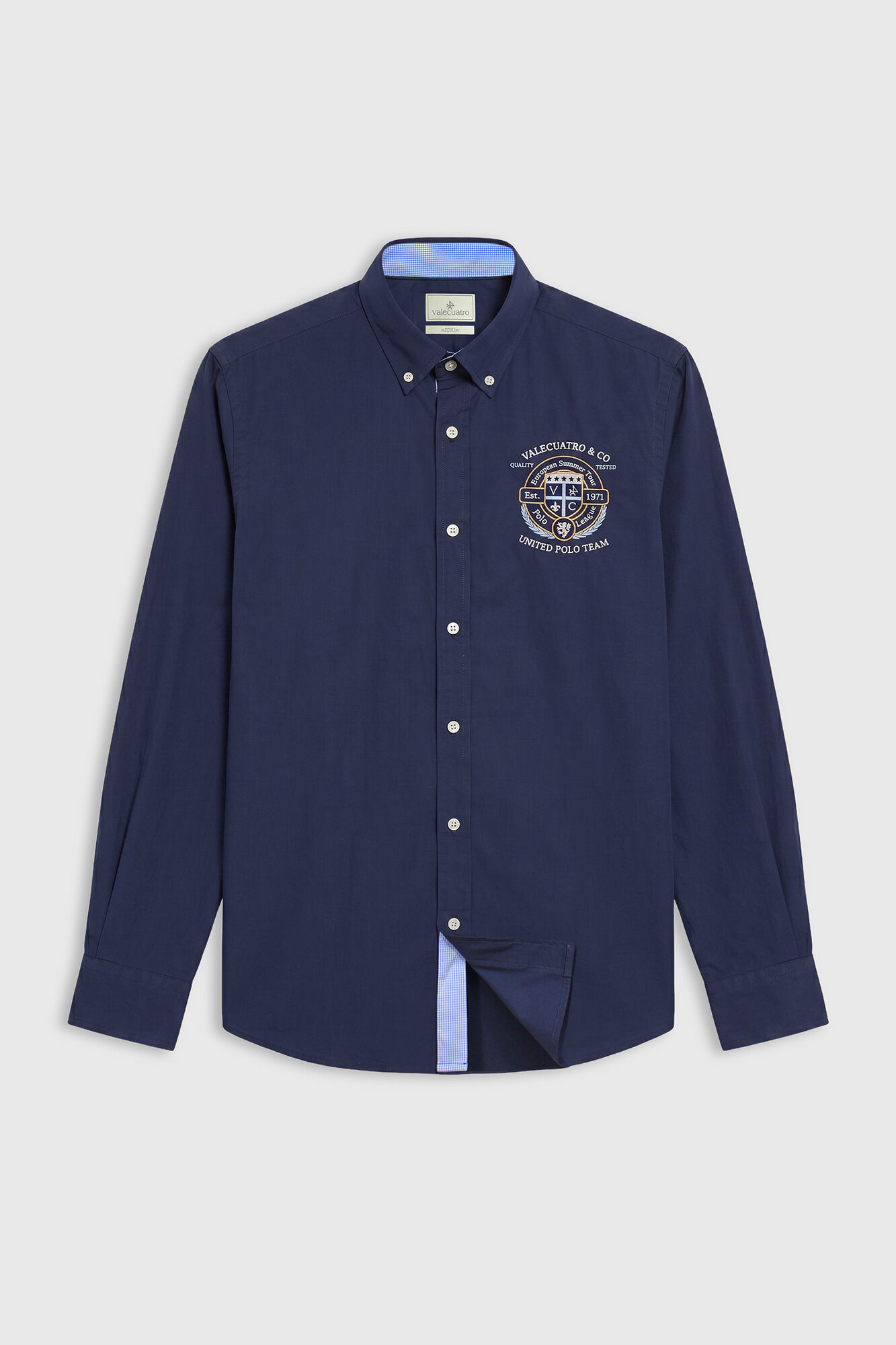 Valecuatro Camisa semibordada United Polo Azul