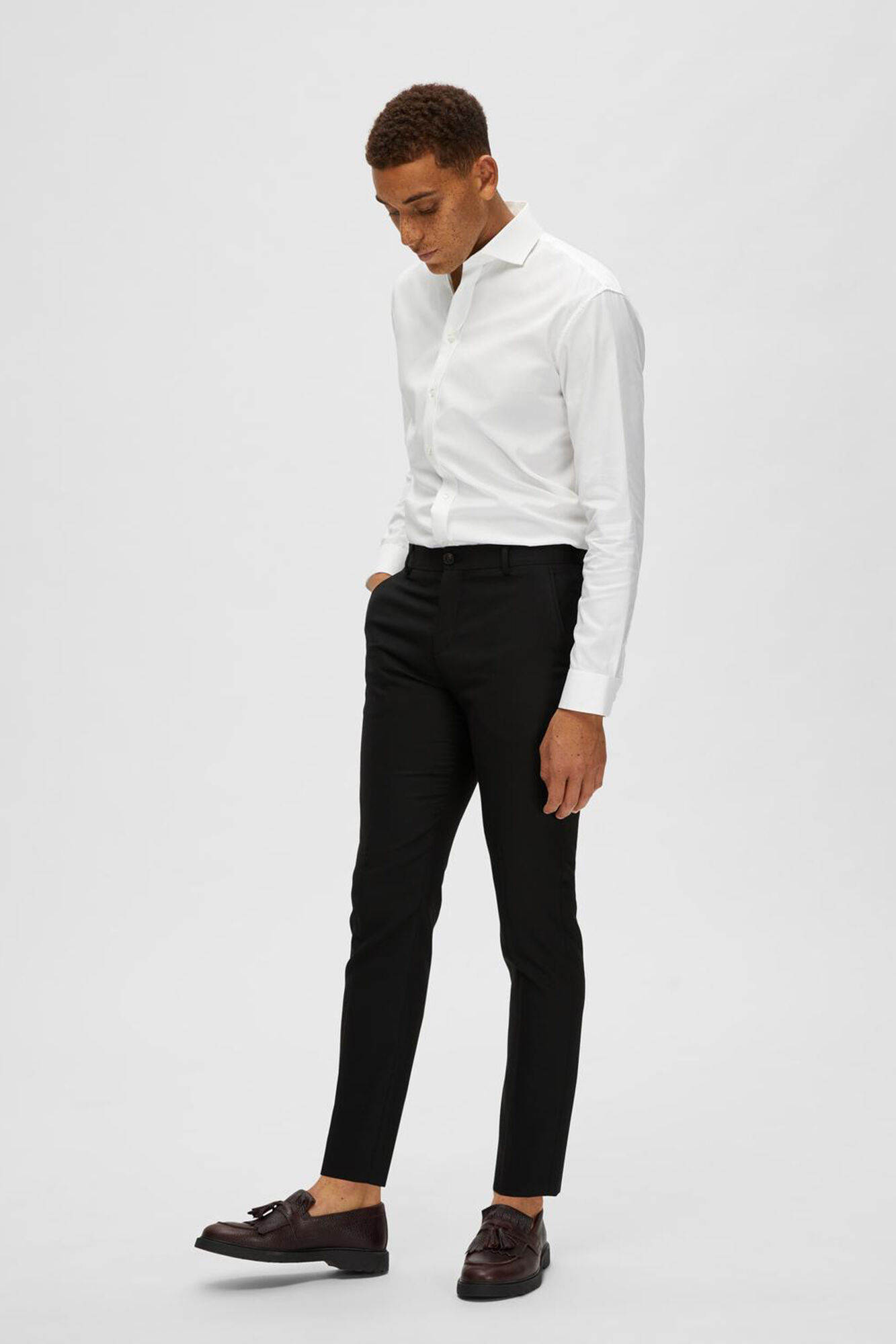 Selected Cal&ccedil;as de fato Slim Fit com l&atilde; Preto