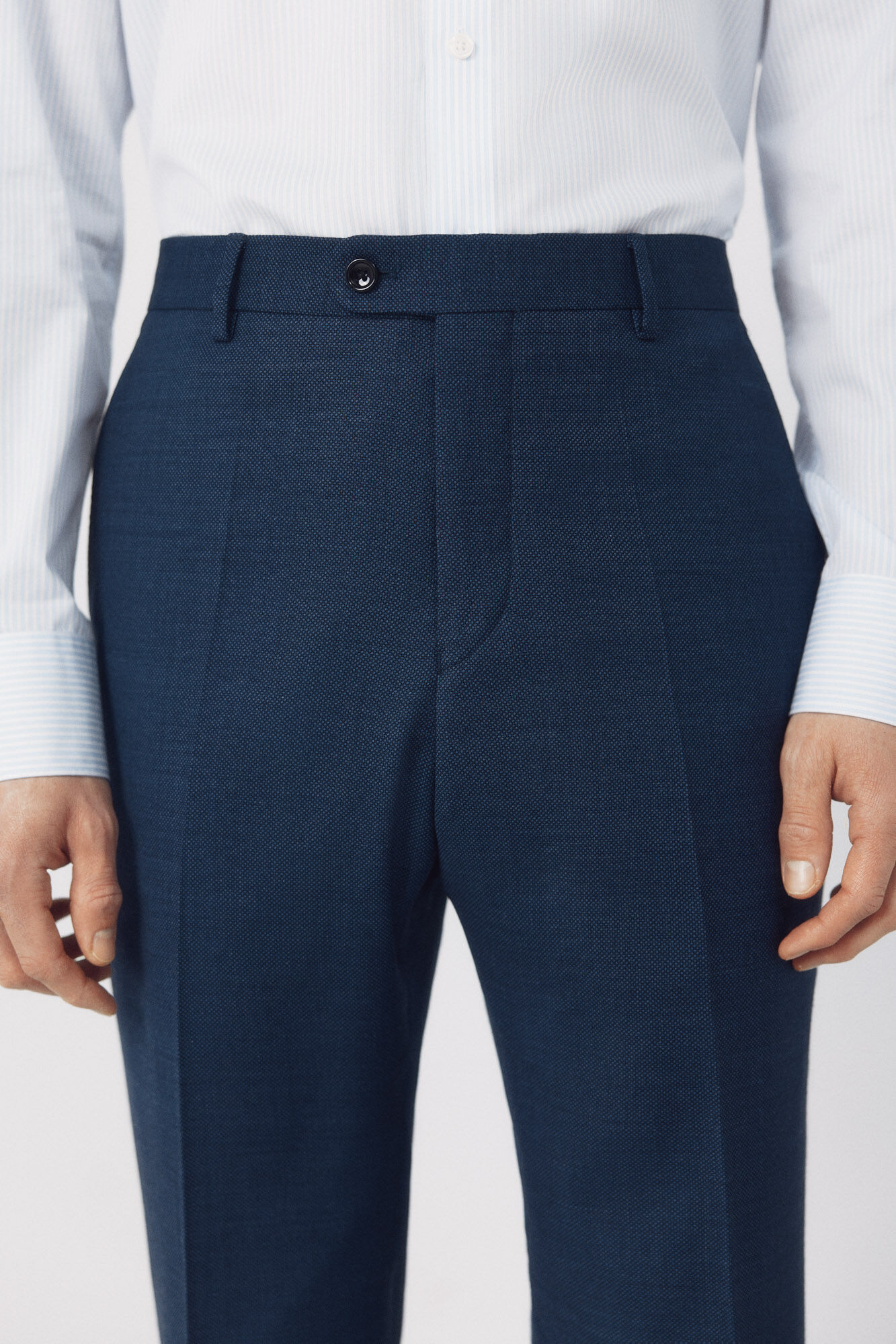 Cortefiel Coolmax birdseye trousers Blue