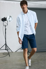 Cortefiel OOTO denim Bermuda shorts with logo Blue