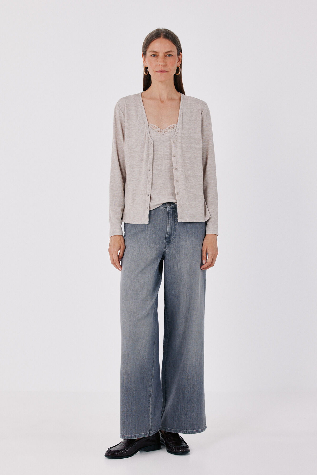 Cortefiel Lace detail double cardigan