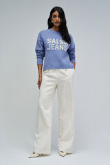 Salsa Jeans Jersey-Knit jumper with branding Blue