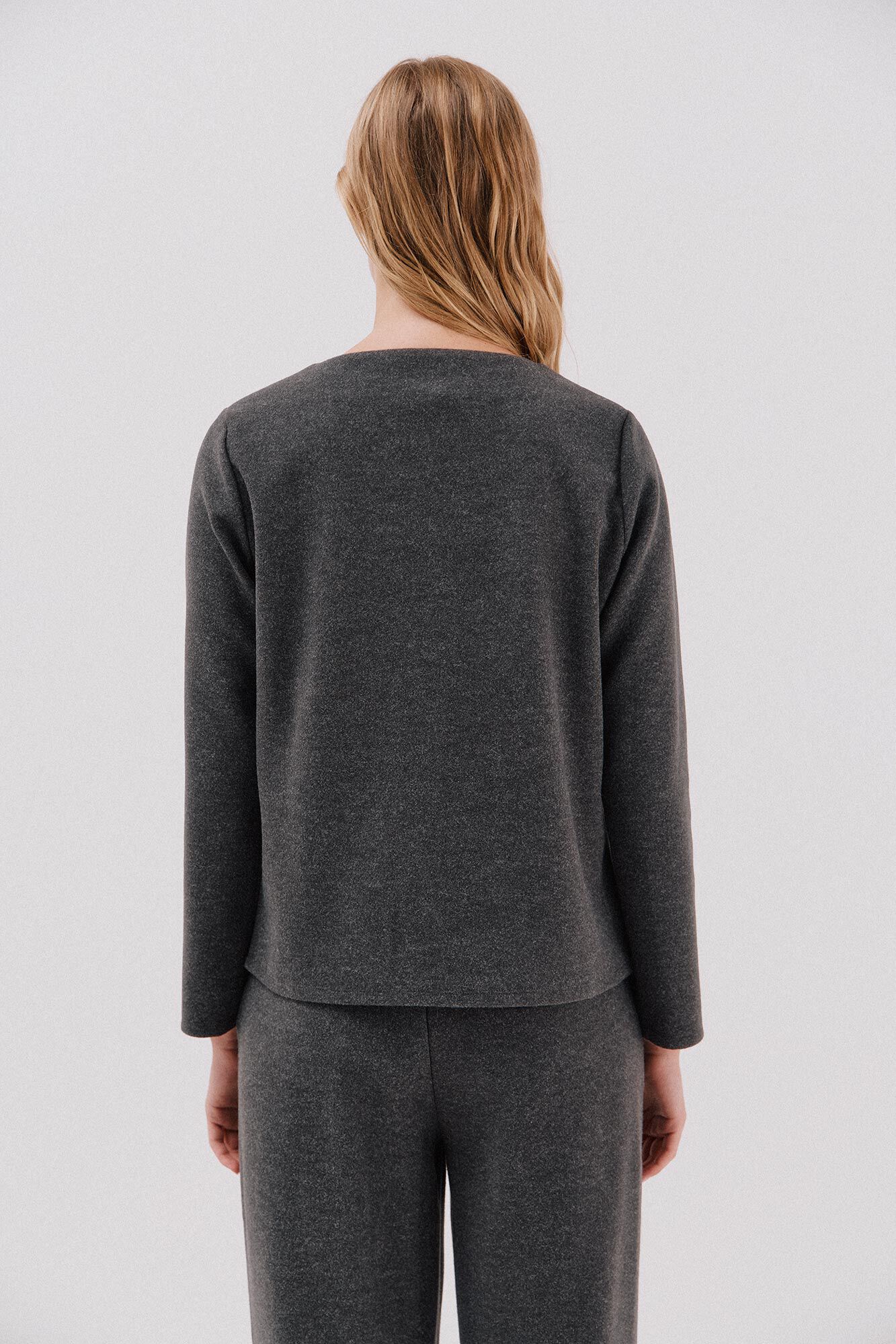 Cortefiel Top escote chimenea Gris oscuro