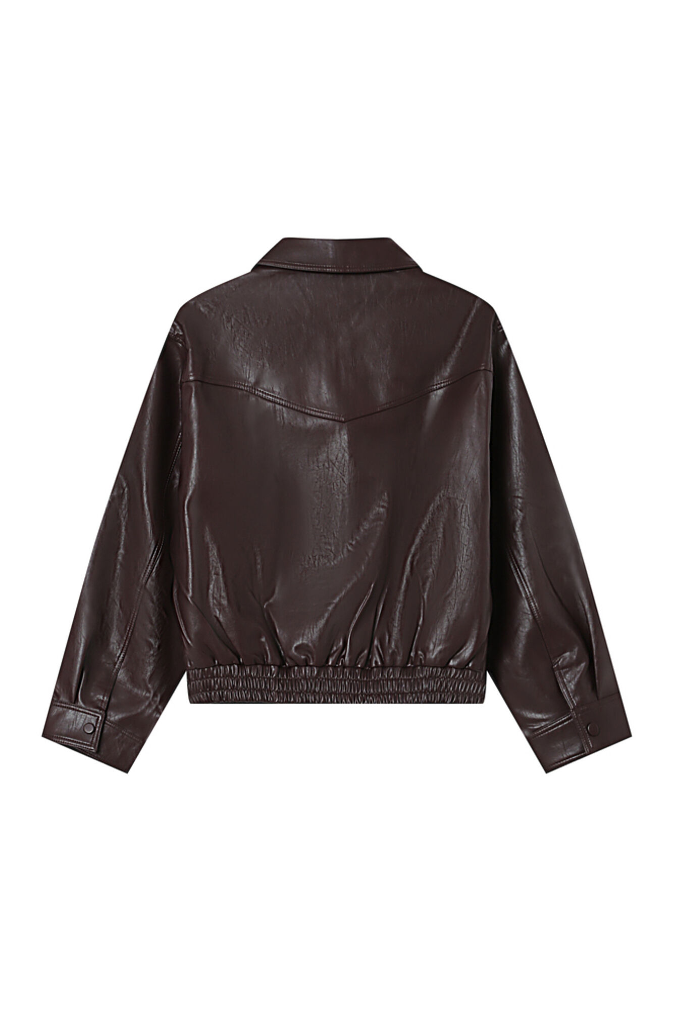 Grace & Mila Blus&atilde;o bomber oversized de couro marrom Granada