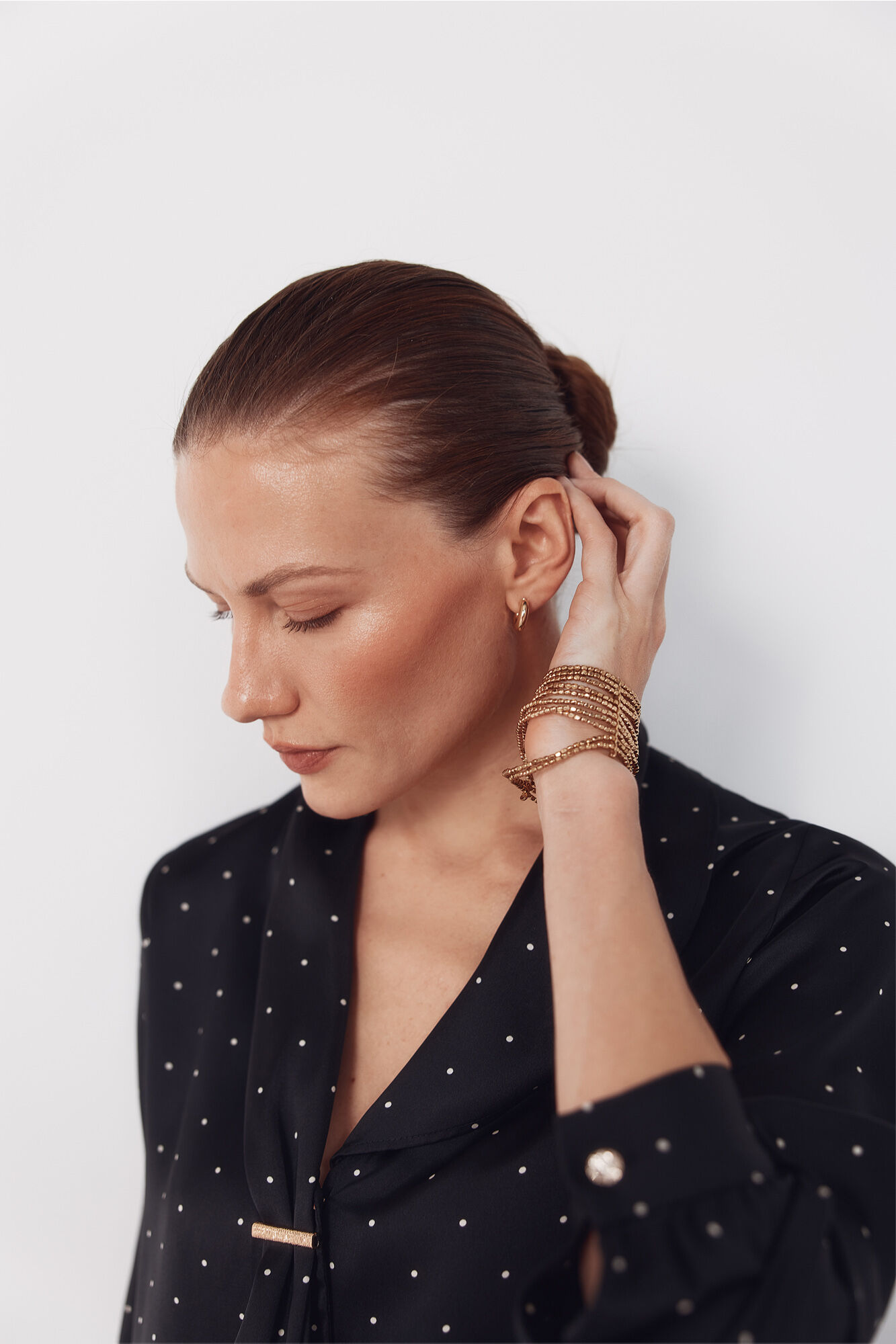 Cortefiel Blusa satinada lazada Estampado gris