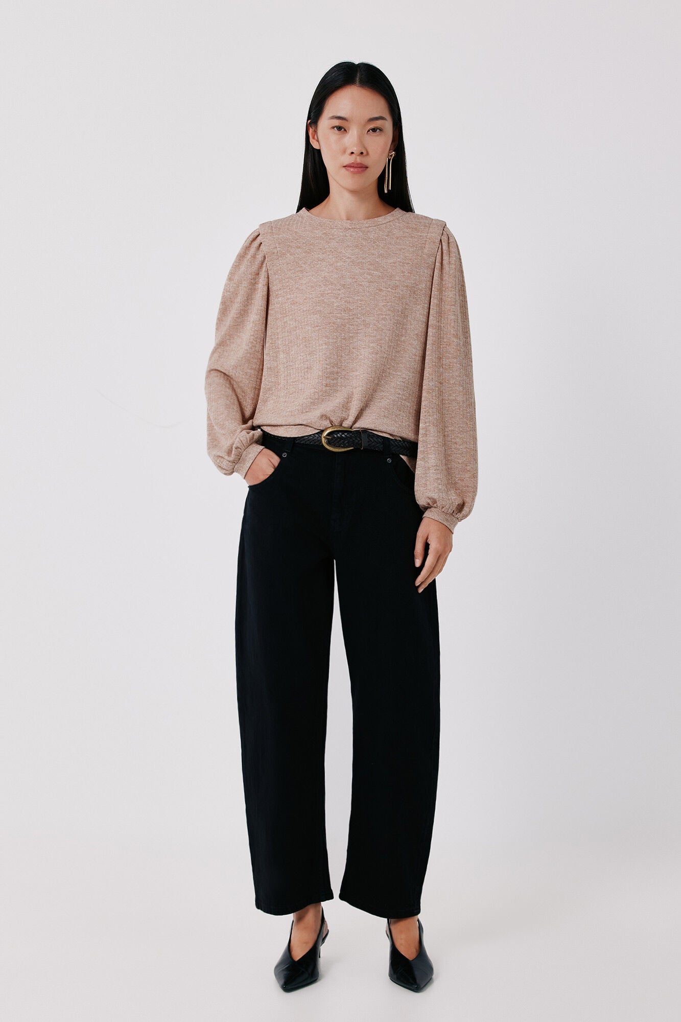 Cortefiel Barrel jeans Black