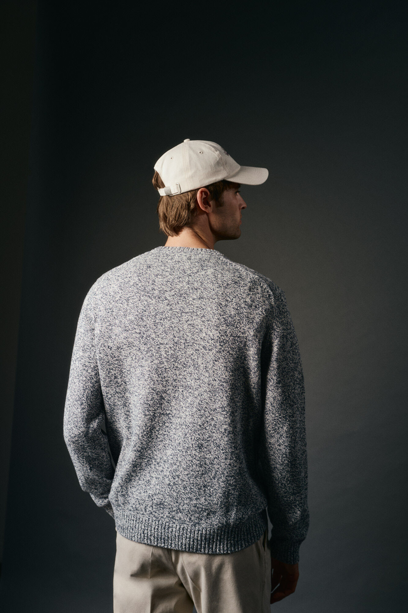 OOTO Round neck twisted cotton sweater Blue