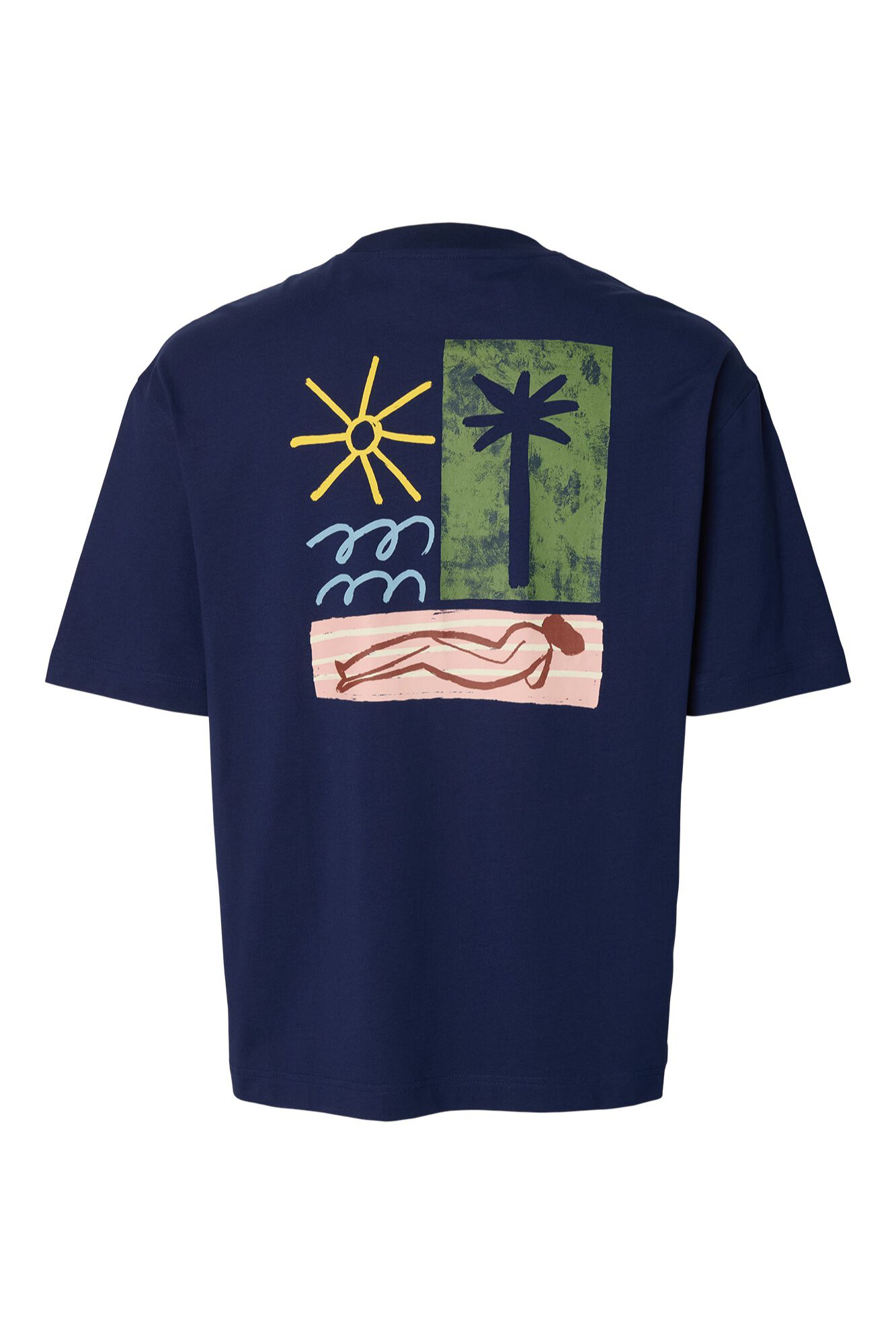 Selected Relaxed short-sleeved T-shirt Navy
