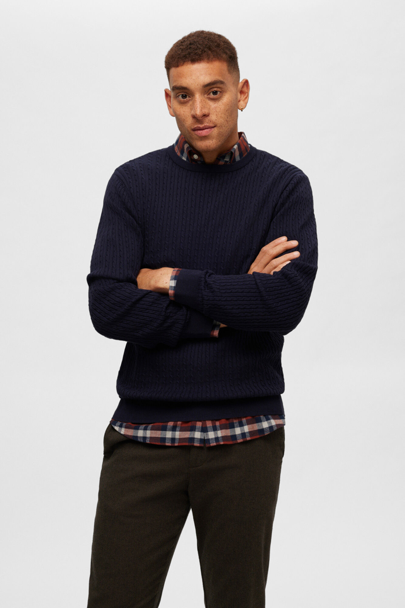 Selected Camisa de manga comprida com corte slim Roxo