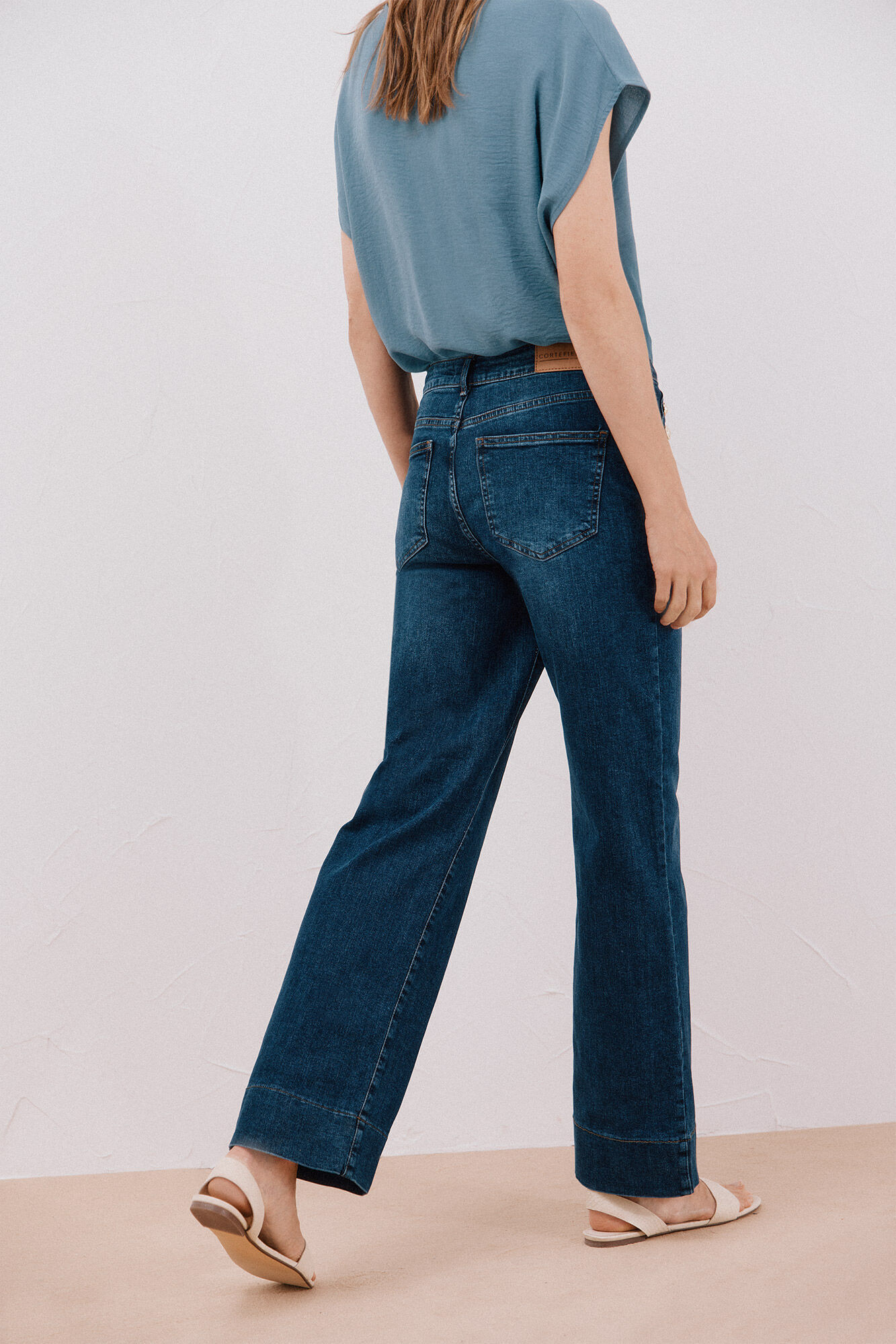 Cortefiel Palazzo pants with buttons 