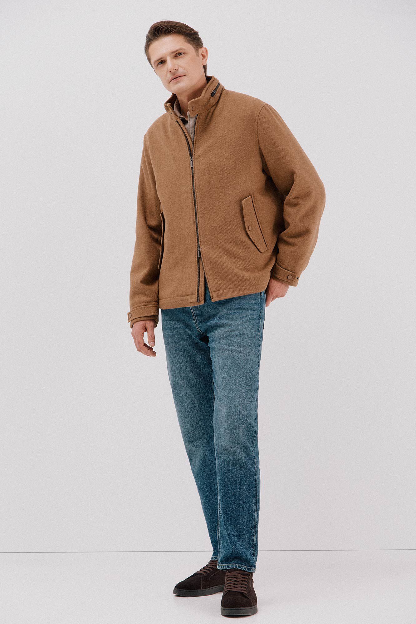 Cortefiel Wool jacket Camel