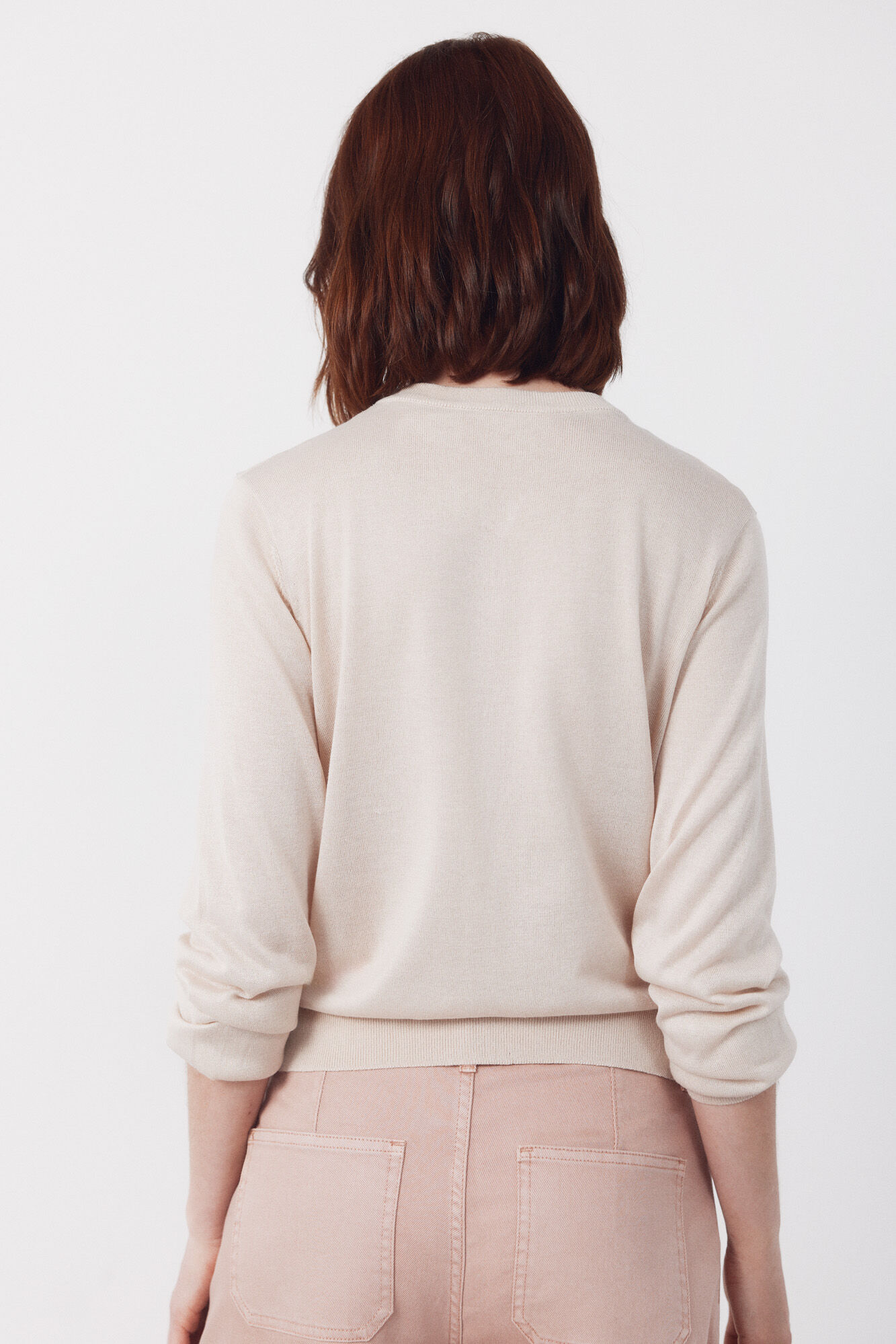 Cortefiel Jersey-knit basic jacket Beige