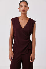 Cortefiel Top broche Granate