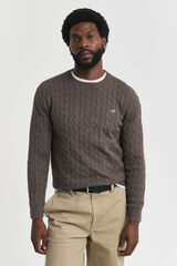 Gant Jersey de algodón con cuello redondo Marrón oscuro