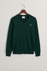 Cortefiel Sweatshirt clássica de algodão com decote em V Verde