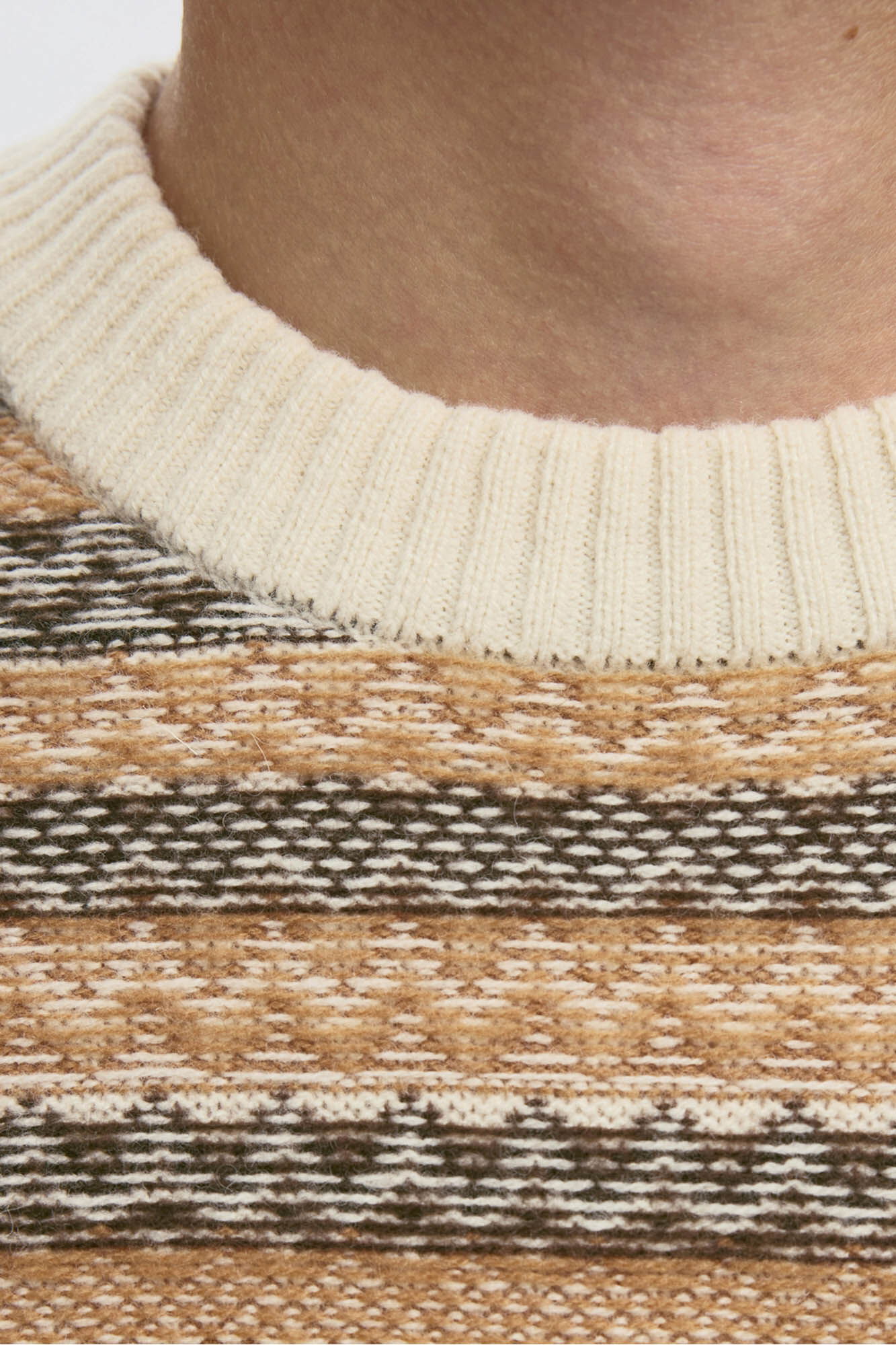 Selected Camisola de l&atilde; com gola caixa 