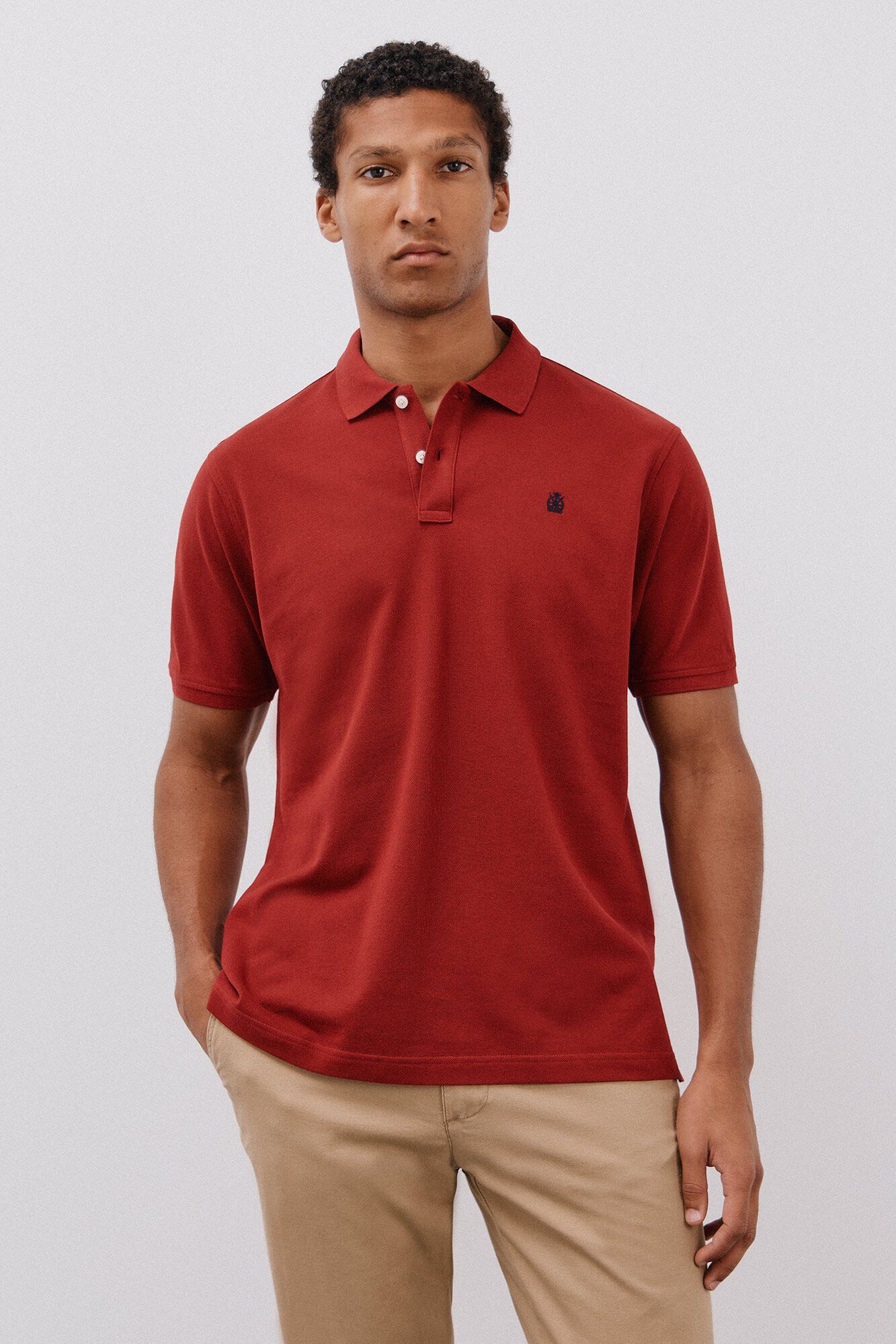 Cortefiel Basic piqu&eacute; polo shirt Red