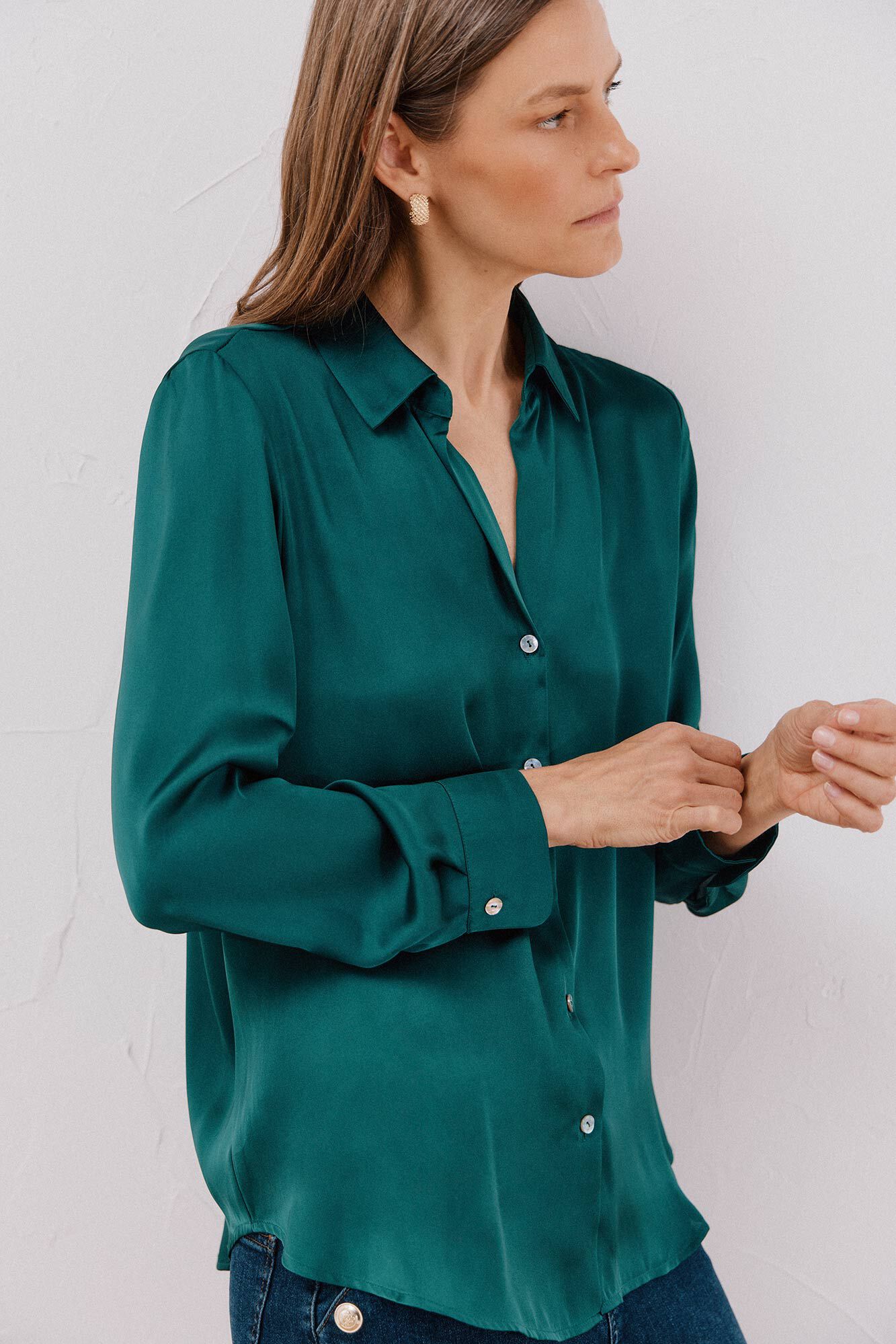 Cortefiel Camisa acetinada