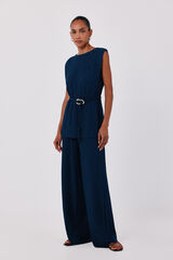 Cortefiel Satin-finish leggings Blue