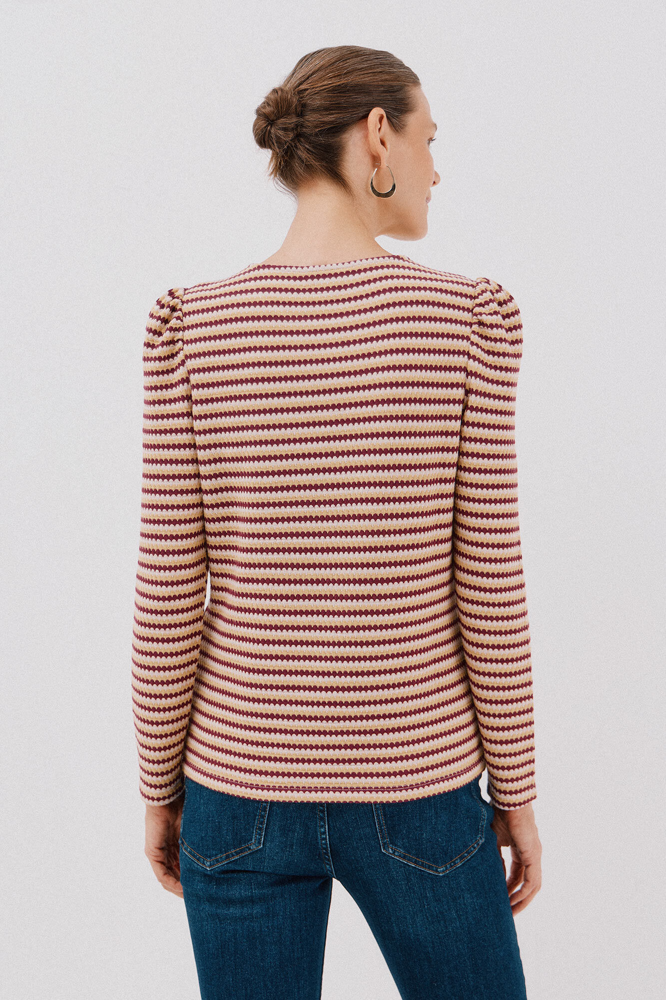 Cortefiel multicoloured striped structured top Multicolour