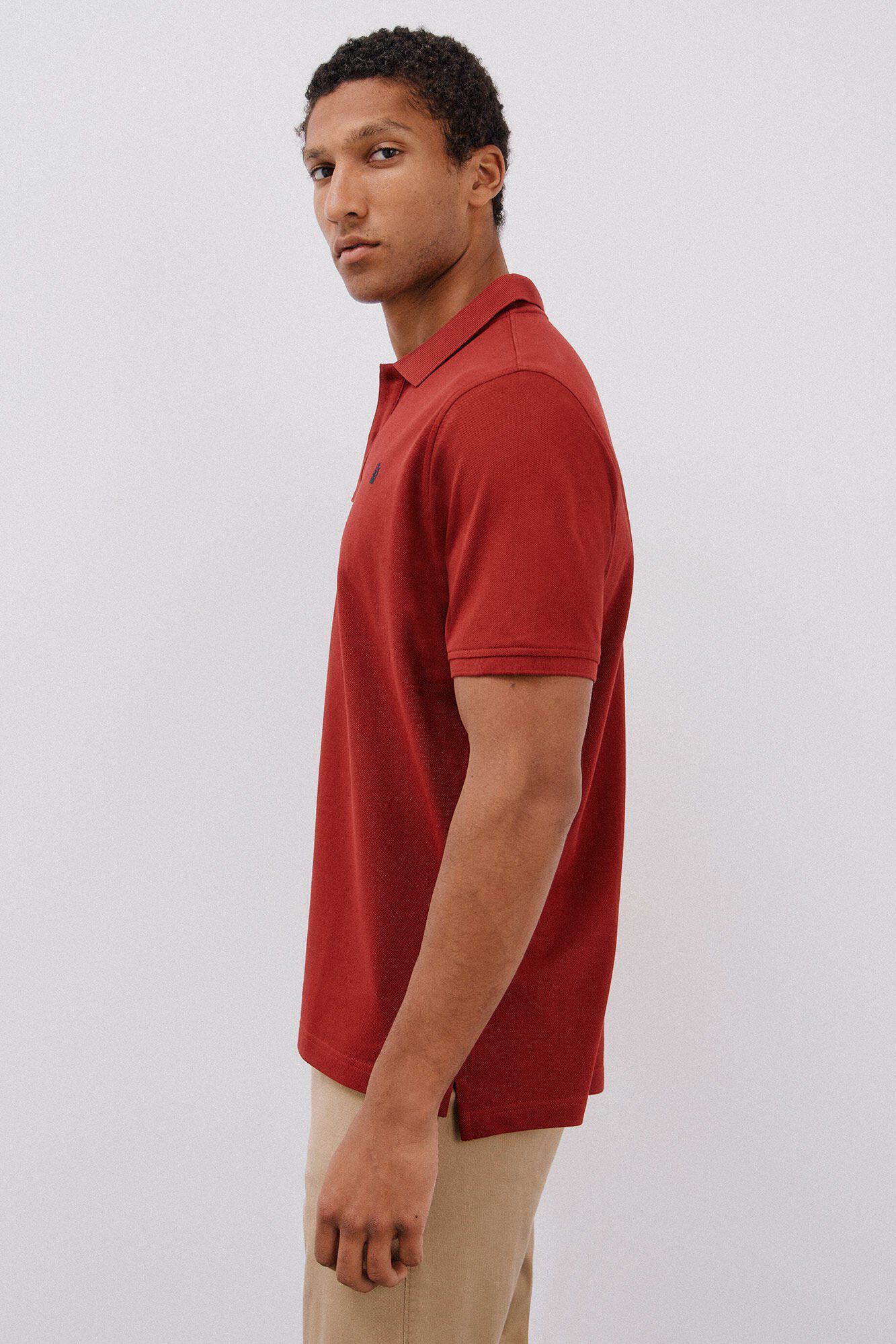 Cortefiel Basic piqu&eacute; polo shirt Red