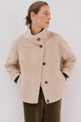 Cortefiel Raw fur effect jacket Beige