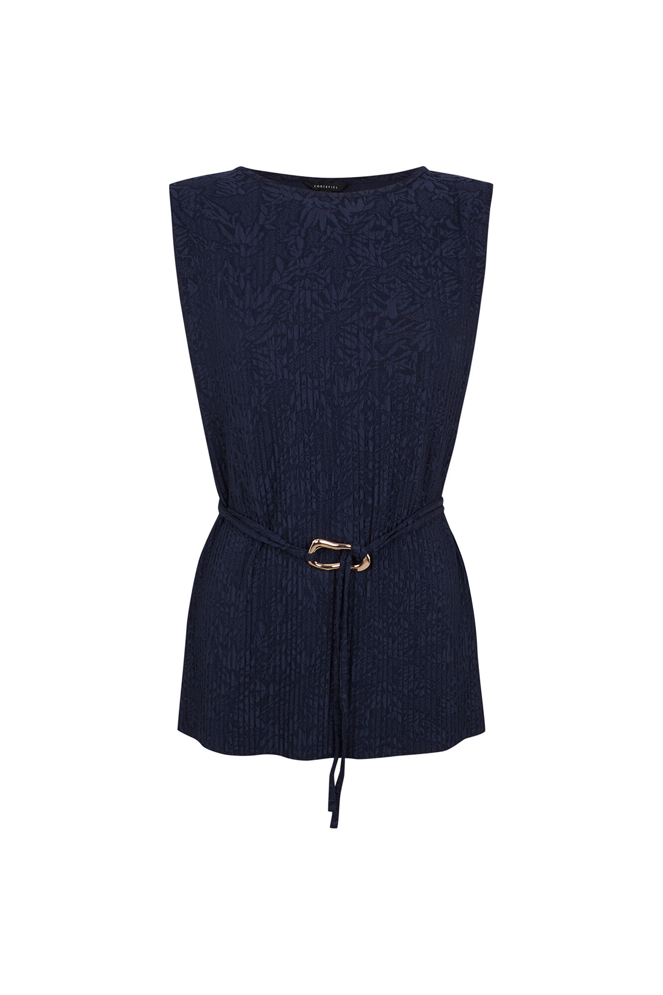 Cortefiel Jacquard buckle top Navy
