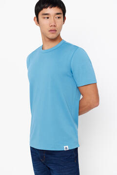 Cortefiel Plain Coolmax® T-shirt Blue
