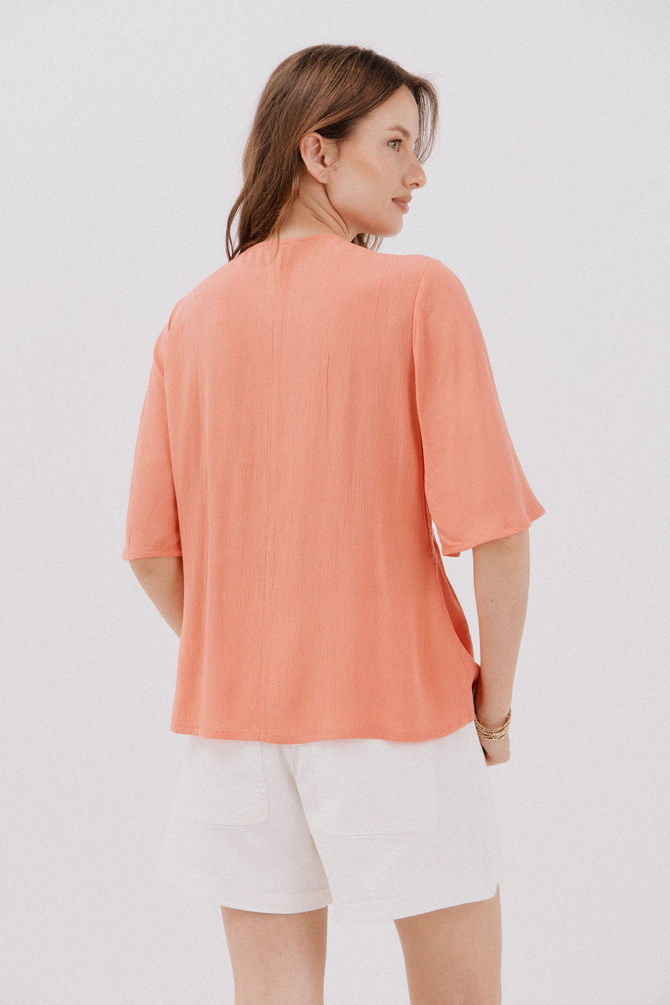 Cortefiel Blusa de renda com babados Vermelho