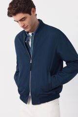 Cortefiel Faux suede bomber jacket Navy