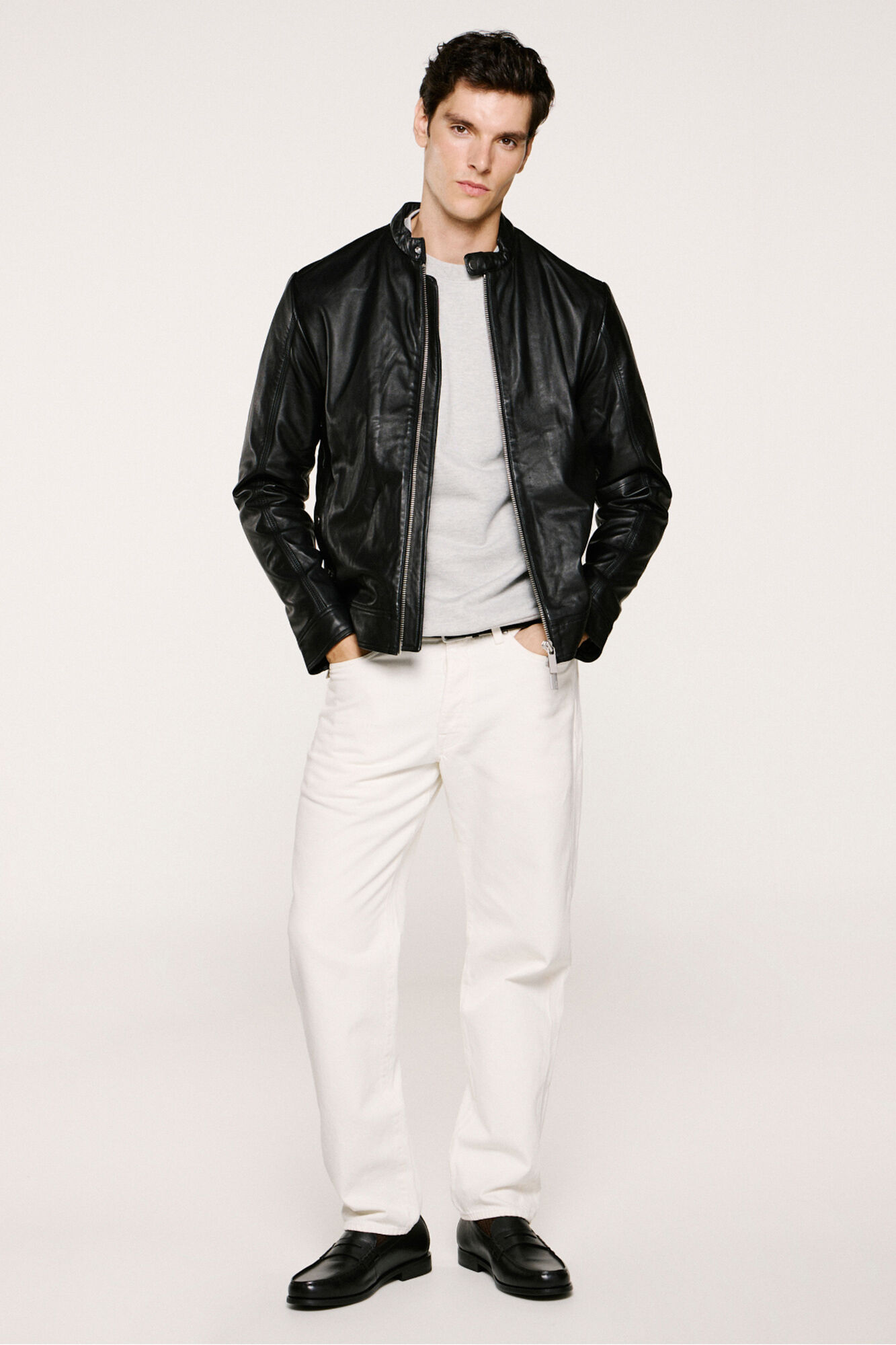 Selected Blus&atilde;o de pele Preto