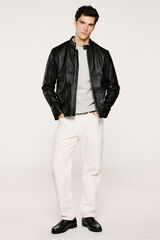 Selected Blusão de pele Preto