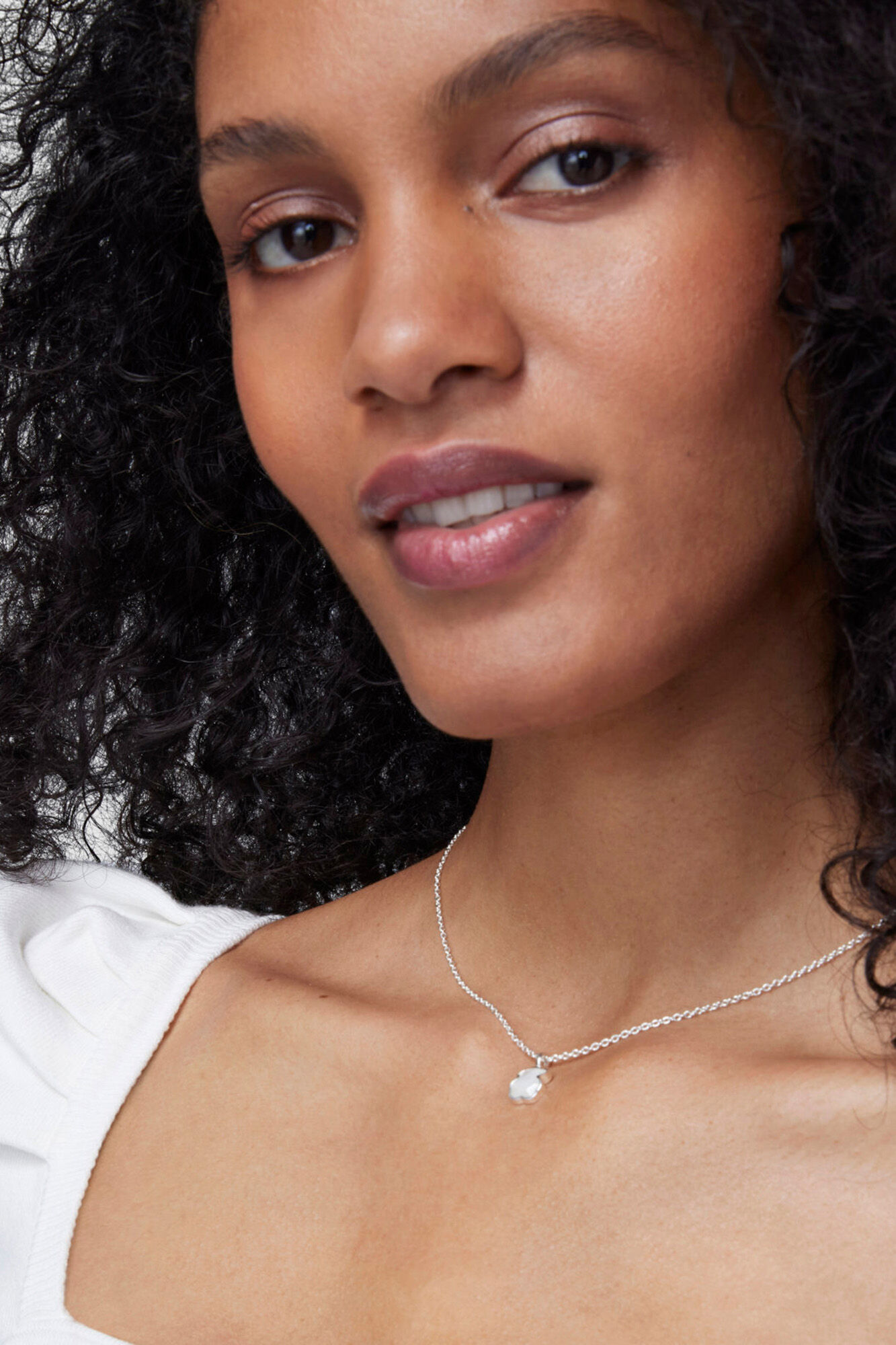 Tous Silver and mother-of-pearl necklace with bear Grey