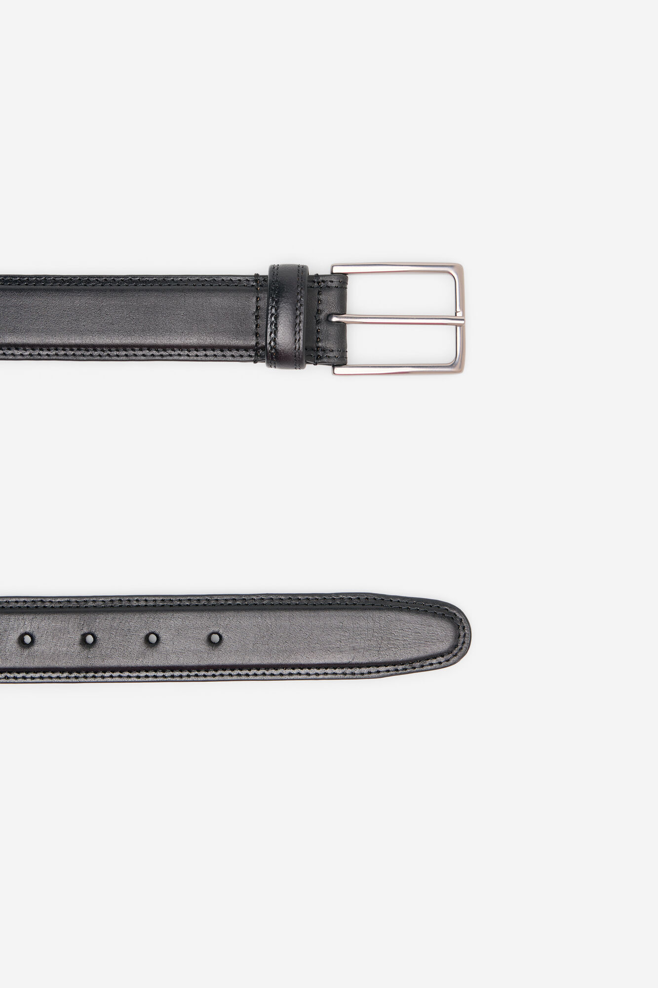 Cortefiel Leather sport belt Black