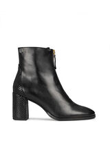 Cortefiel Cleopatra Leather Women's Heeled Bootie Black