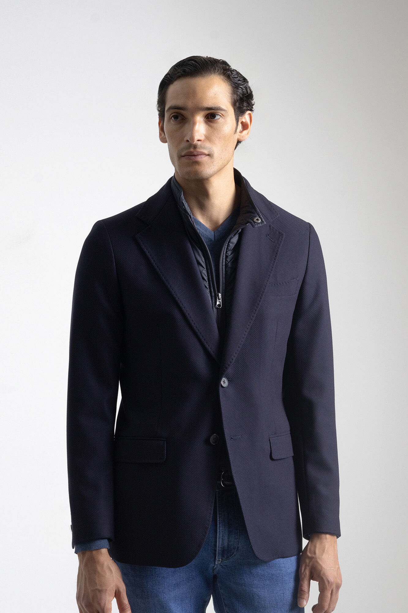 PuroEGO Blazer slim com gola remov&iacute;vel