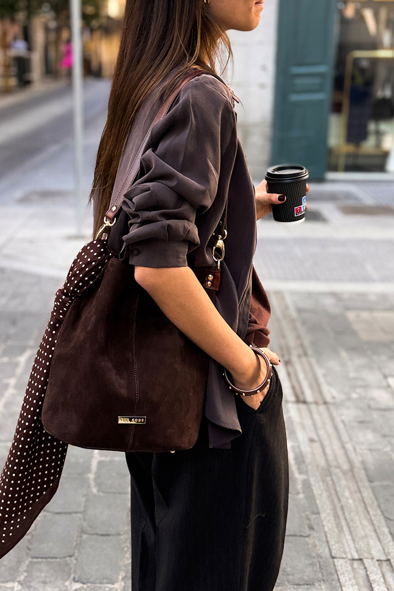The Code Pouch bag JULIETA Dark brown