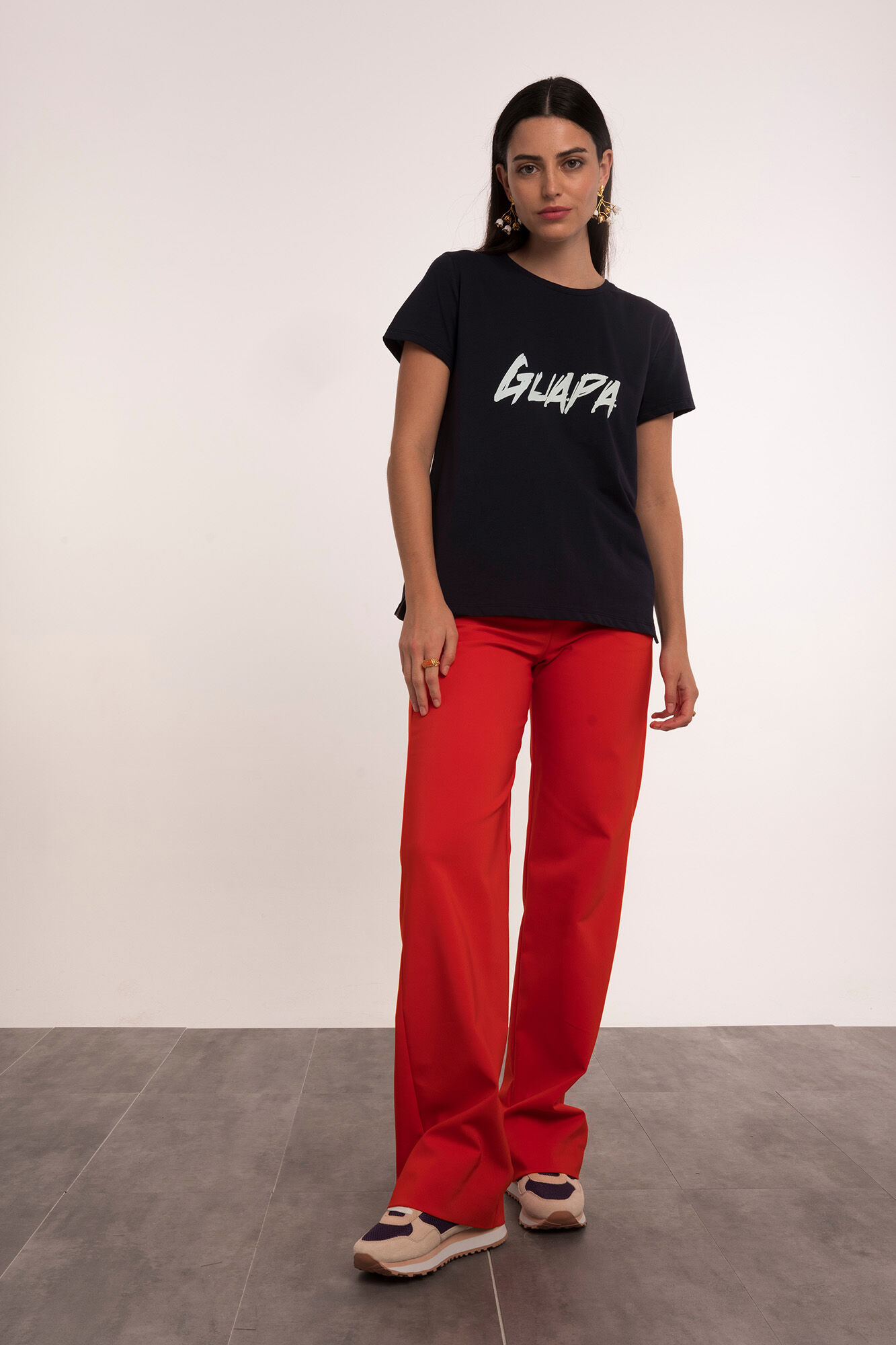 Dolores Promesas Short-sleeved 'Guapa' (Beautiful) T-shirt Navy