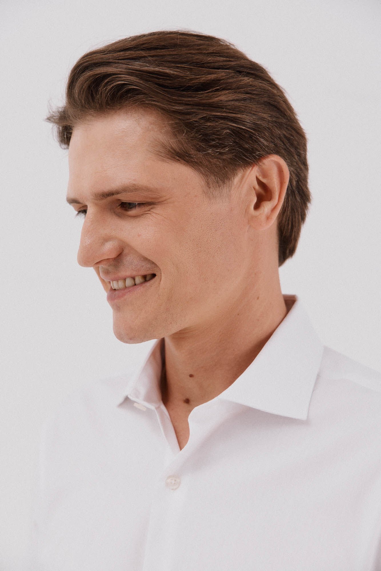 Cortefiel Plain easy-iron shirt with cufflinks White