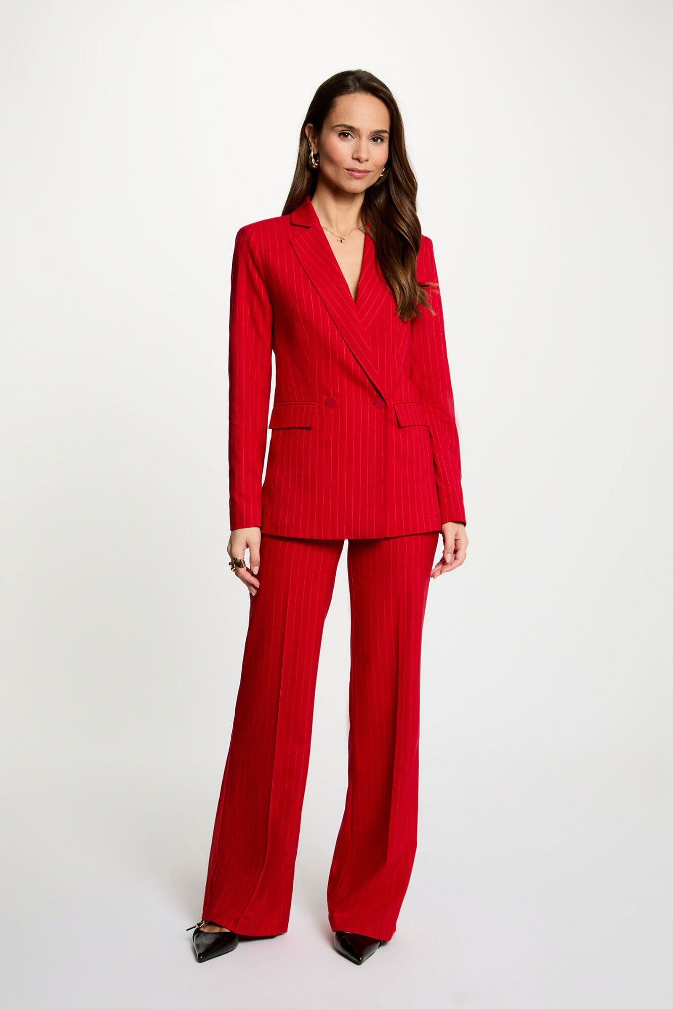 Morgan Cal&ccedil;a reta de cintura alta Vermelho