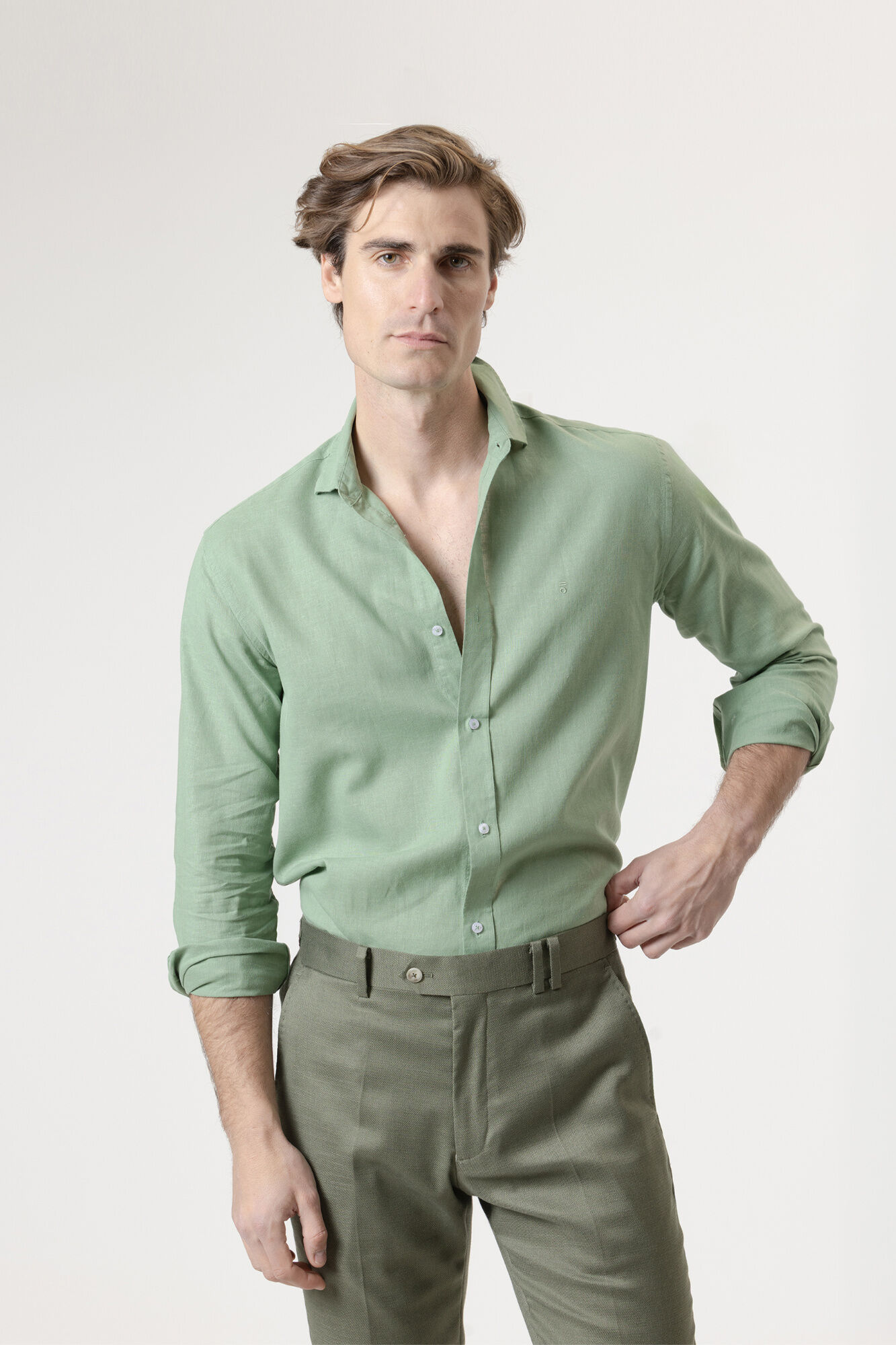 PuroEGO Camisa lino porcelana