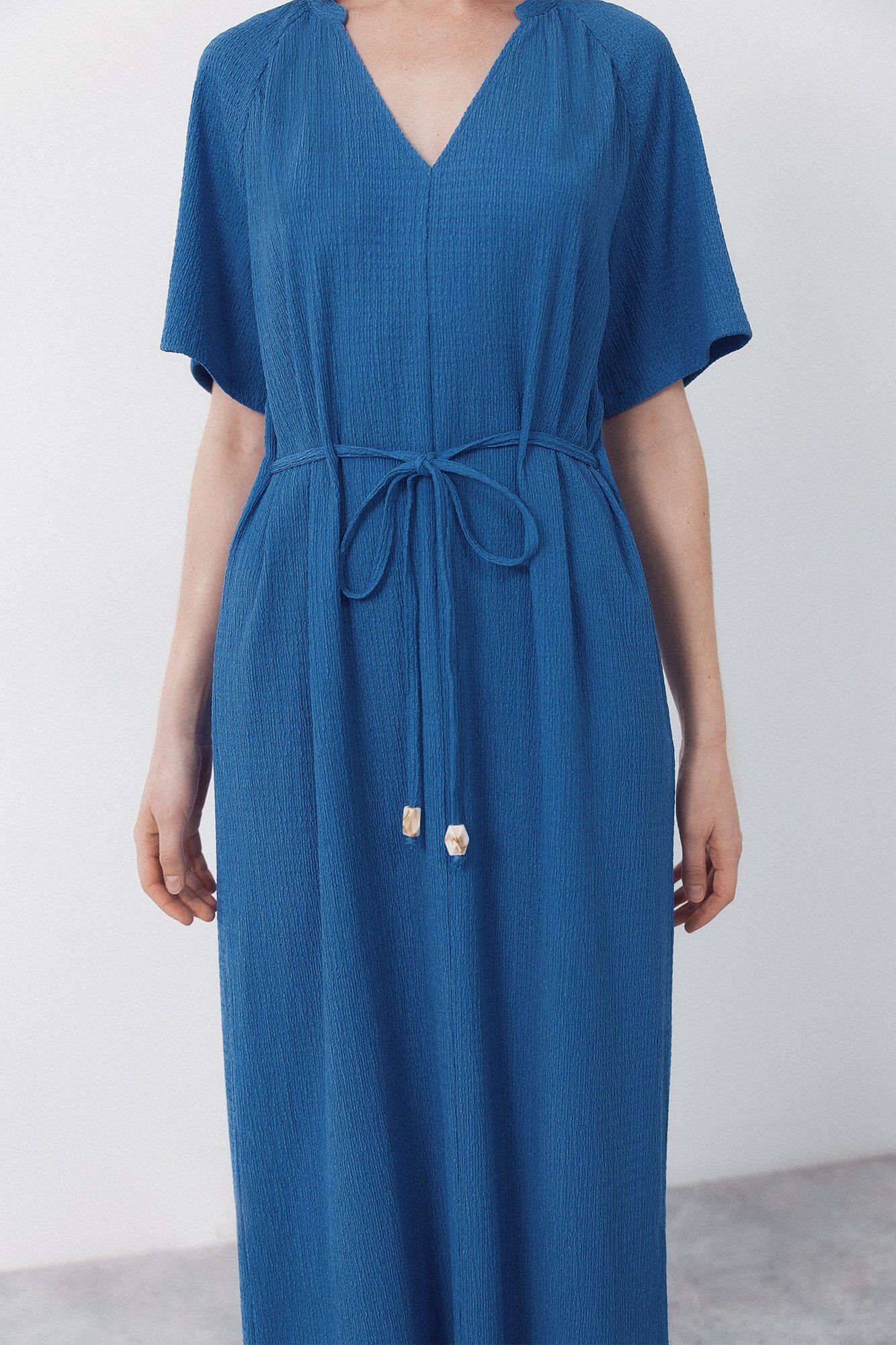 Cortefiel Structured belt dress Blue