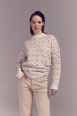 Cortefiel Two-tone textured jumper Ivory