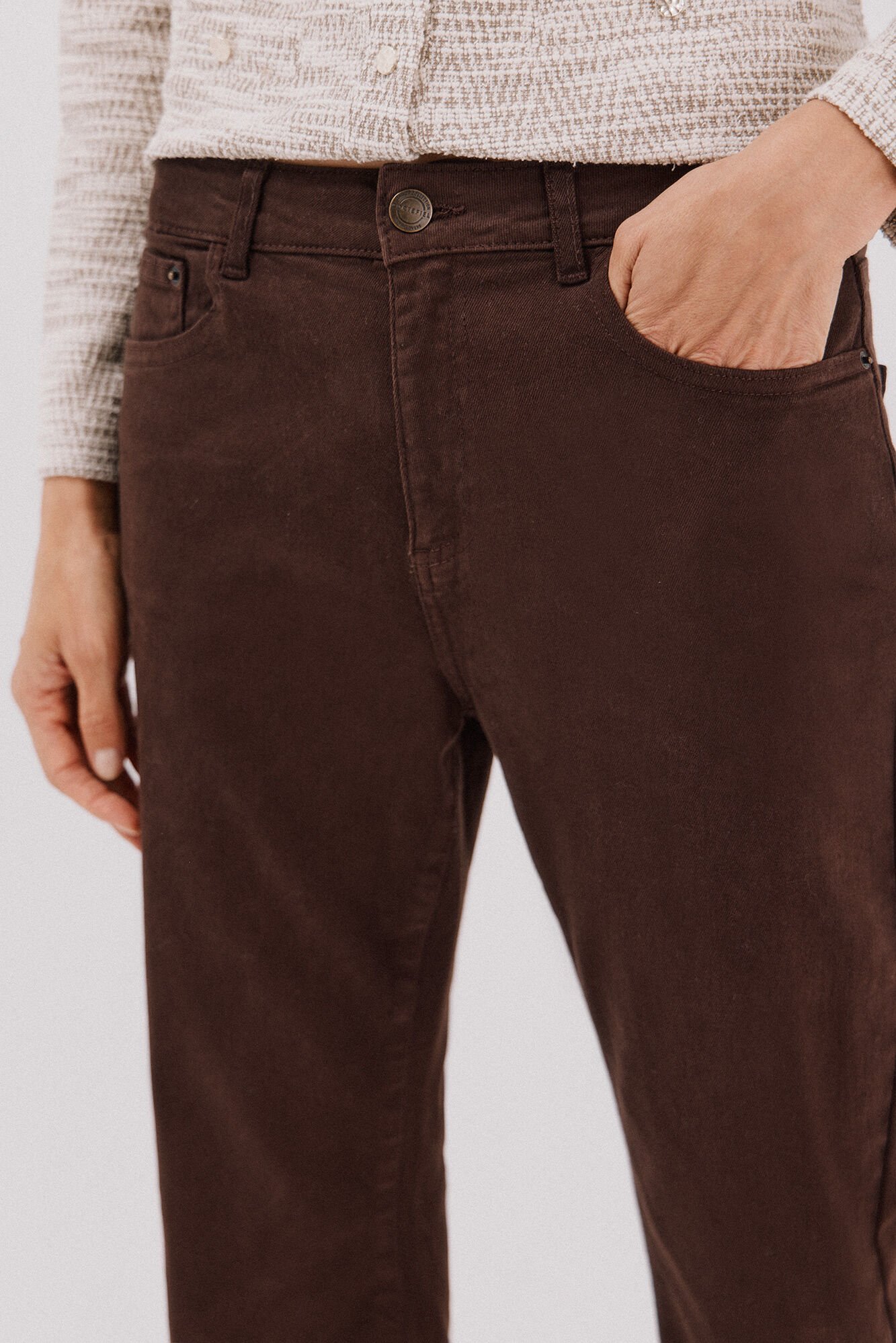 Cortefiel Jeans rectos Marr&oacute;n oscuro