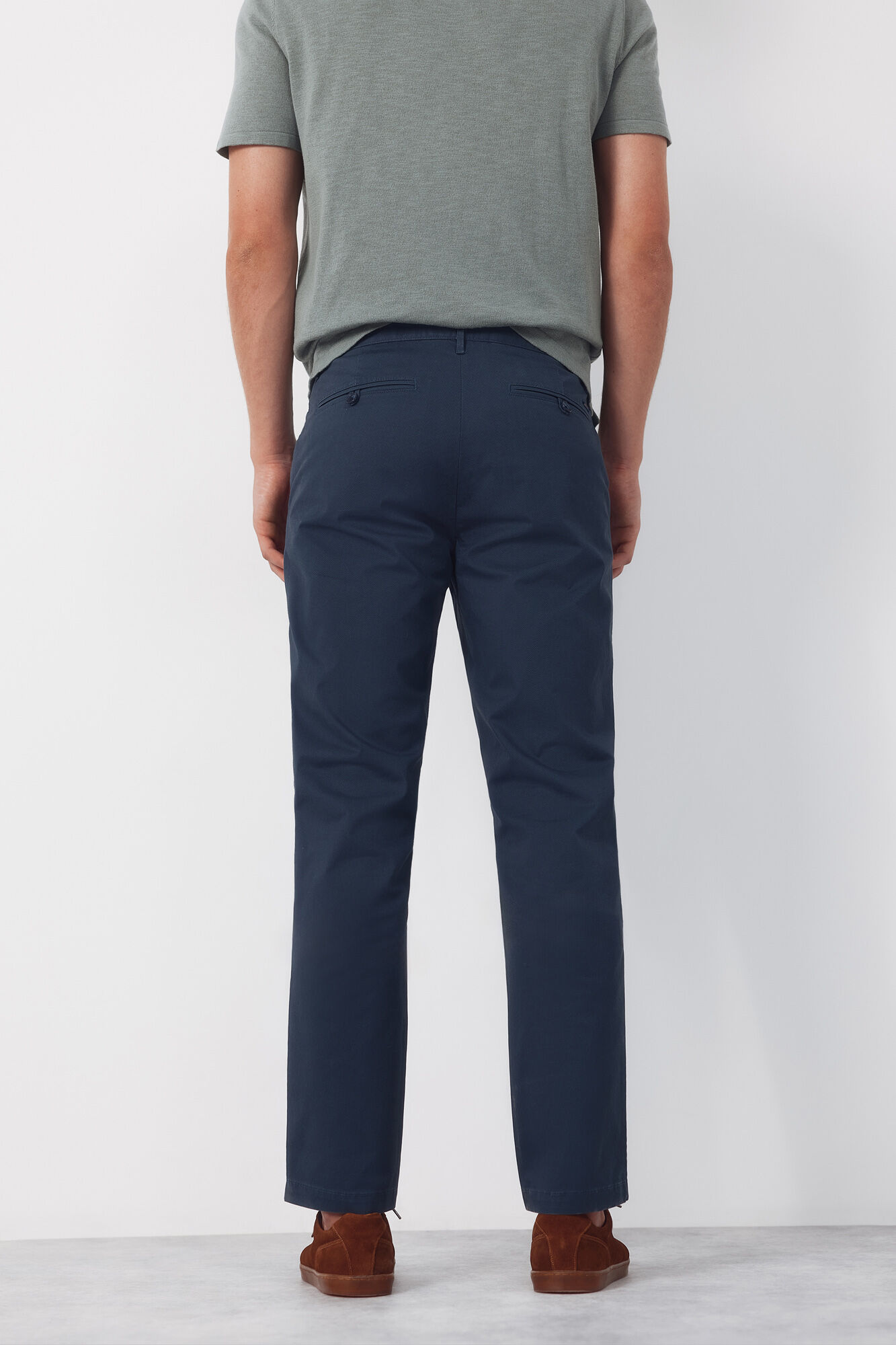 Cortefiel Slim-fit print chinos pants Blue