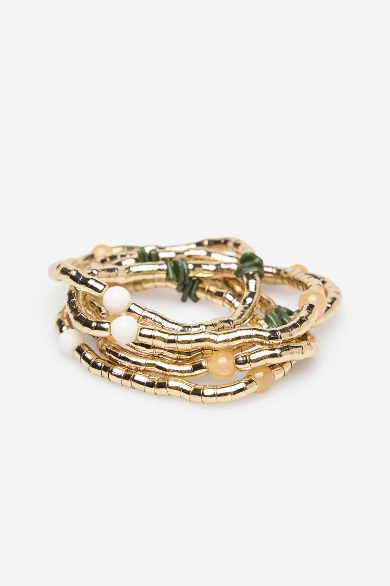 Cortefiel Triple stone bracelet set Yellow