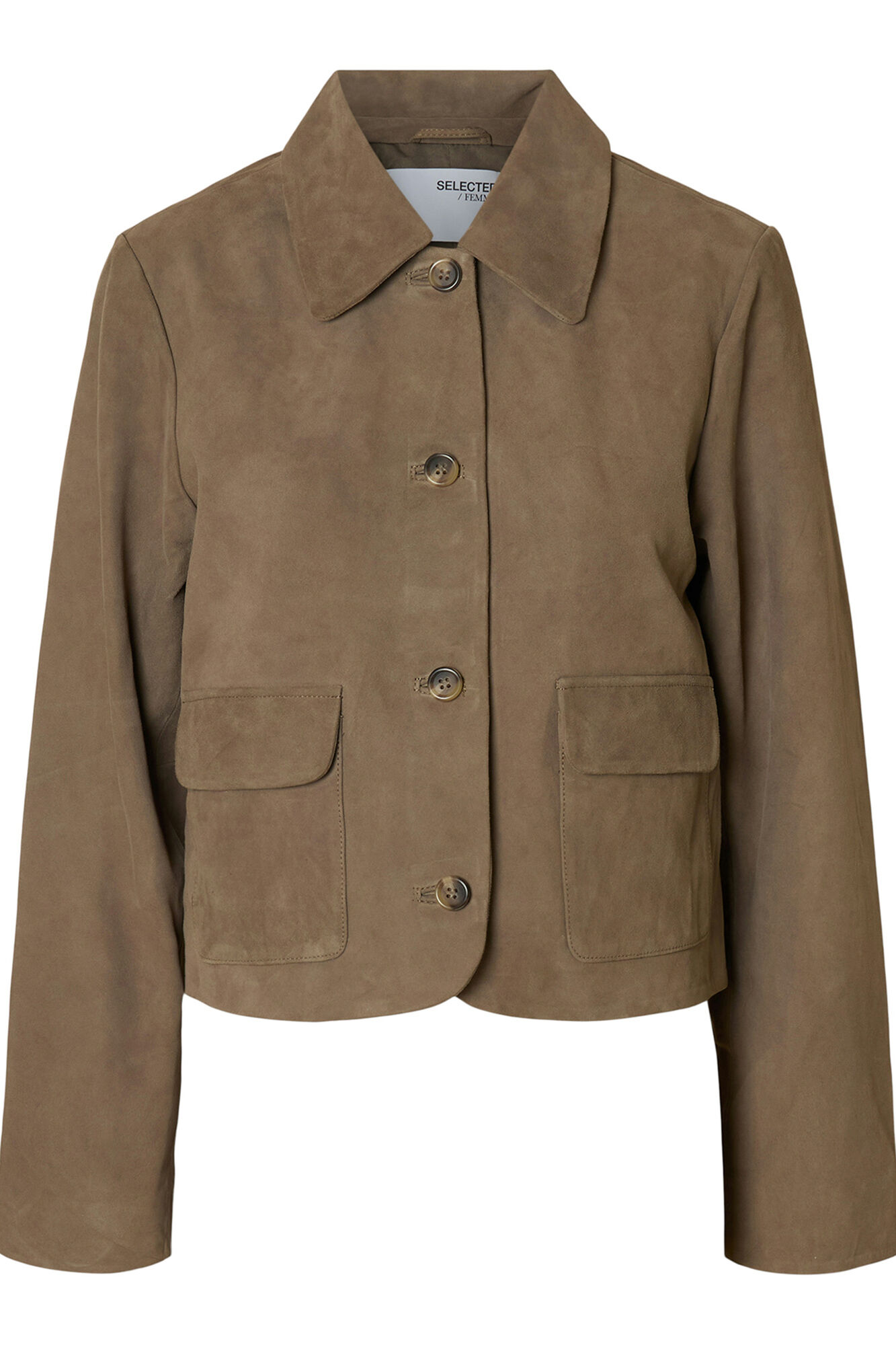 Selected Casaco com bolsos frontais Castanho