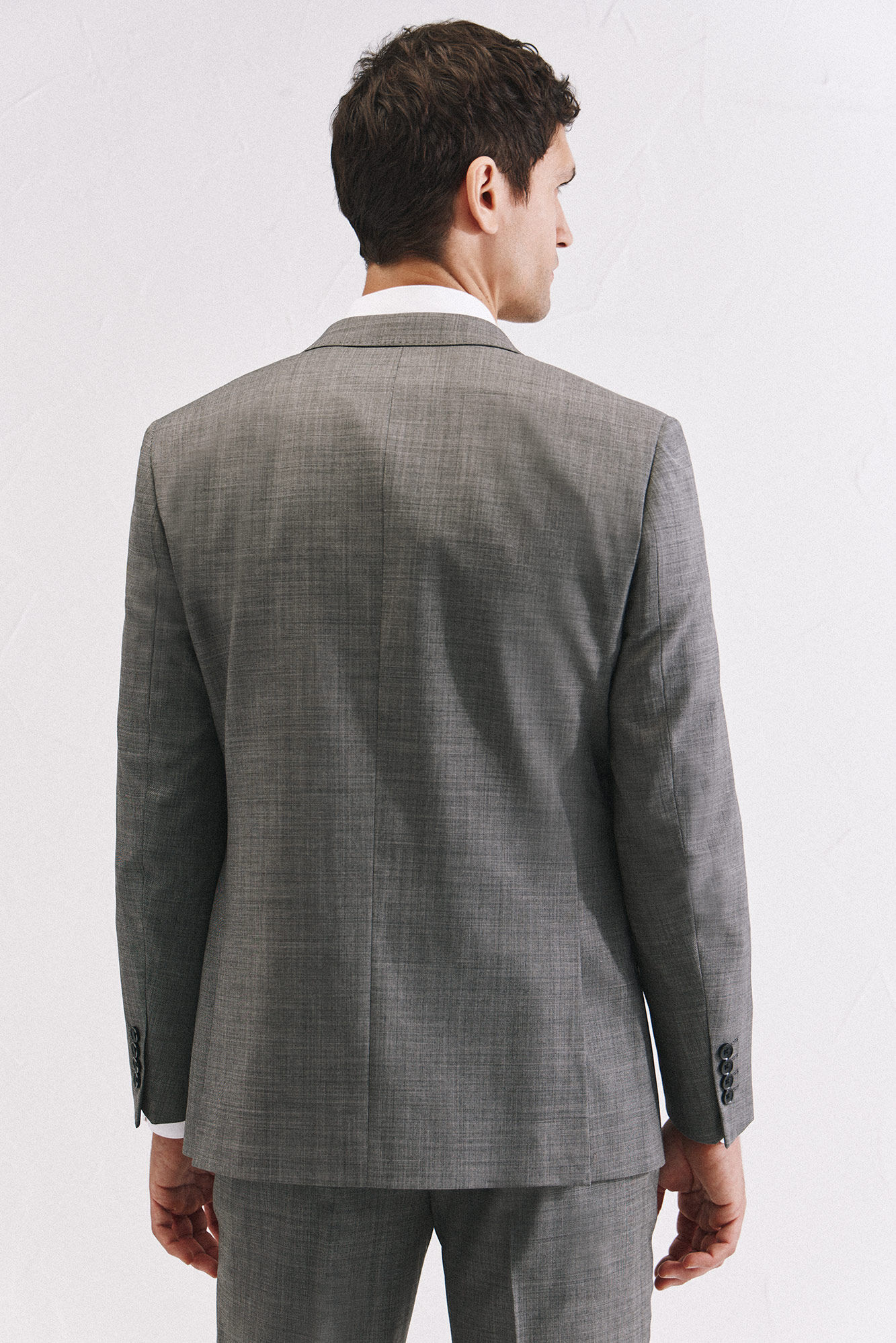 Cortefiel Slim fit grey structured blazer Grey
