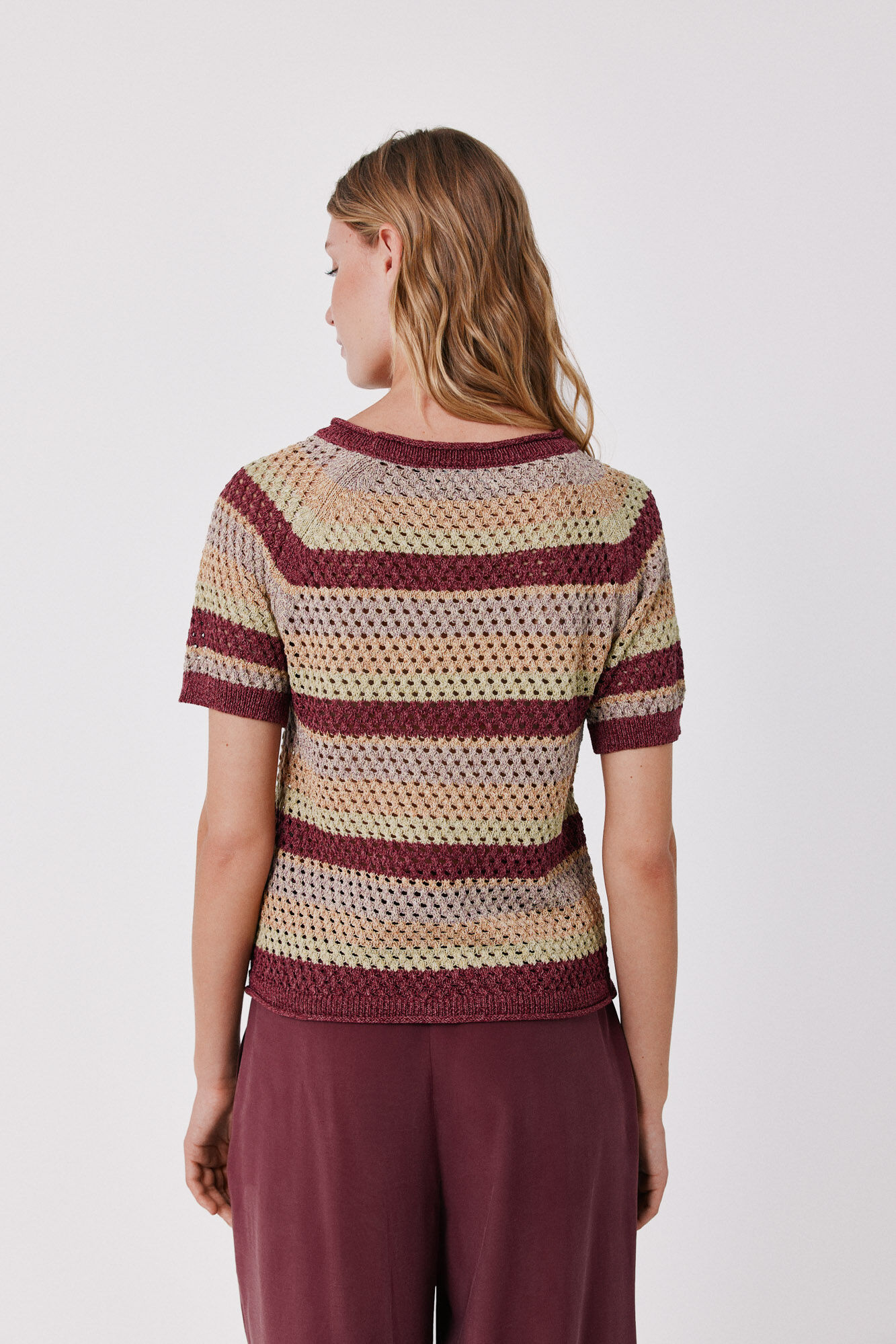 Cortefiel Short sleeve jumper Multicolour