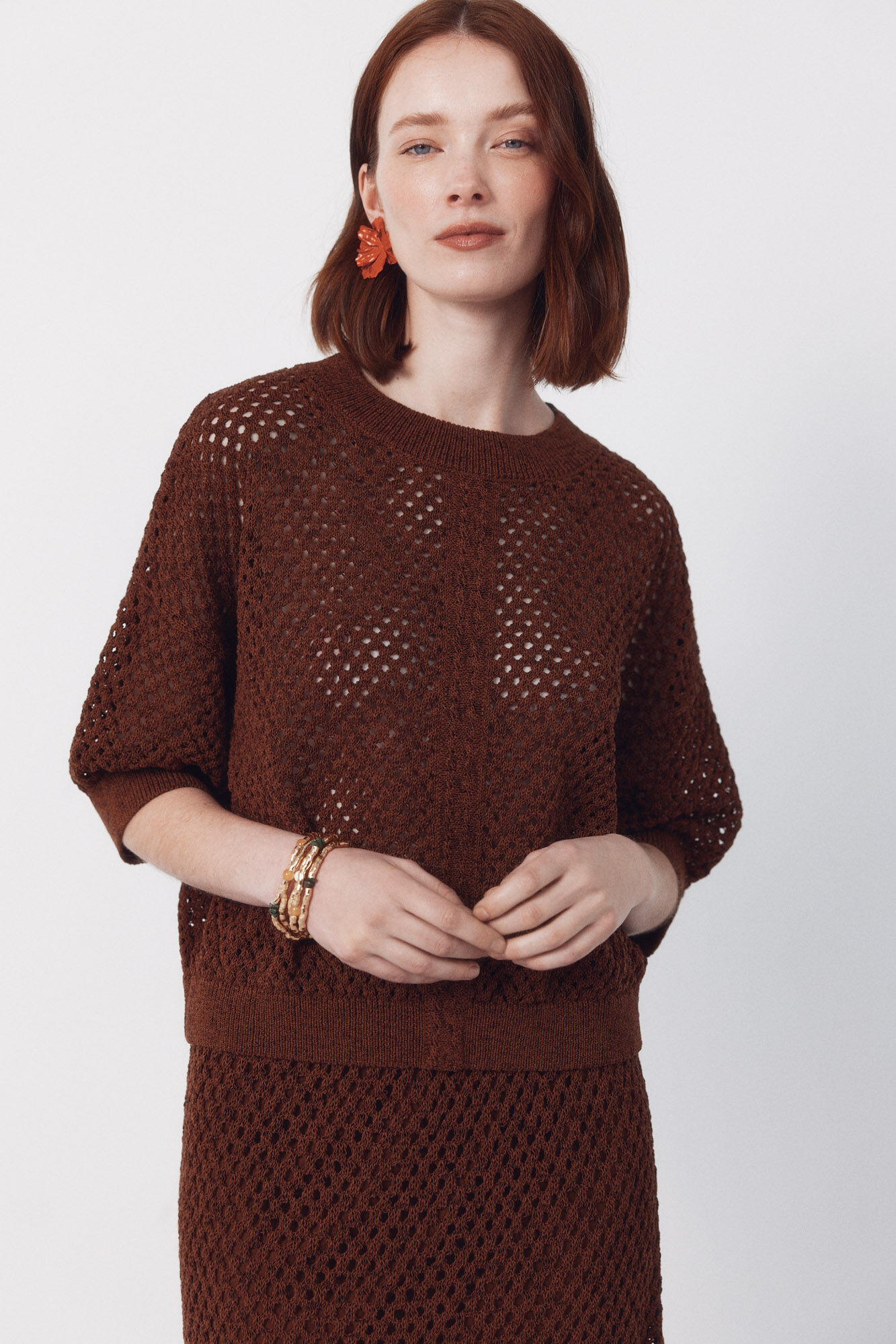 Cortefiel Jersey-knit openwork jumper
